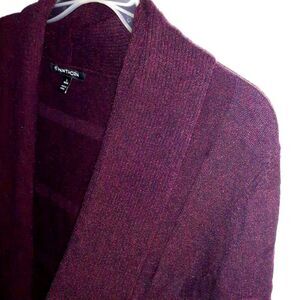41 Hawthorn Cardigan Sweater Rich Plum Maroon Knit Open Front  P L Pl Lp